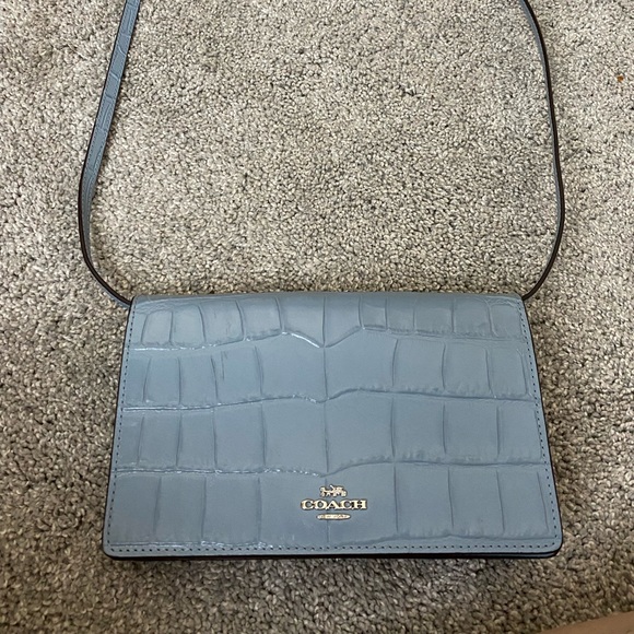 Coach Croc Crossbody fold over bag - Picture 2 of 6